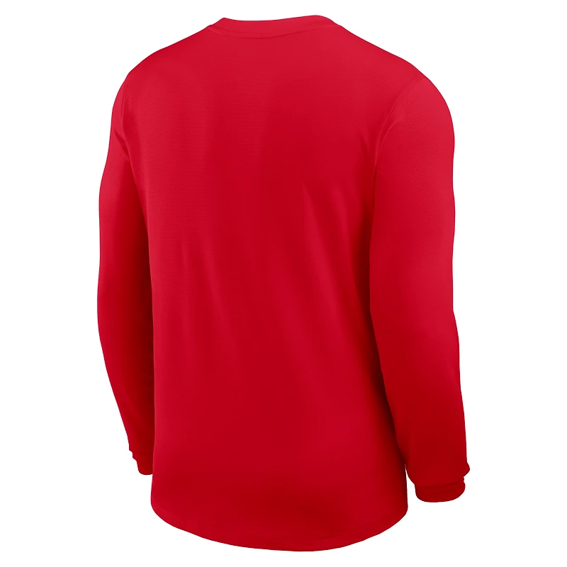 Maillot Nike rouge Georgia Bulldogs 2025 Sideline Coach UV Dri-FIT à manches longues pour homme