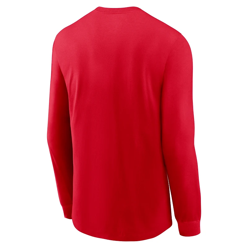 T-shirt Nike rouge à manches longues Georgia Bulldogs 2025 Sideline Dri-FIT pour homme