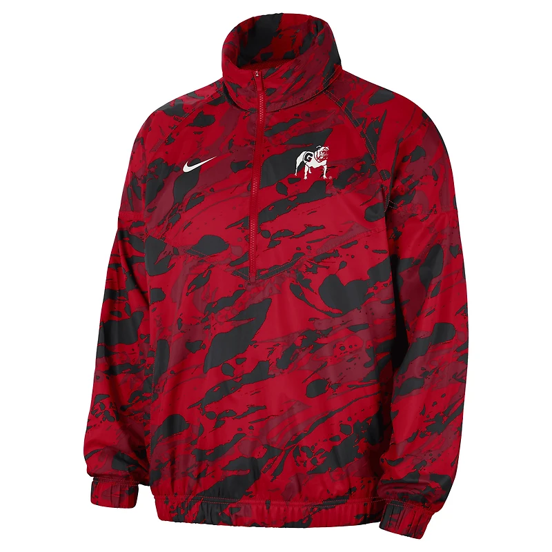 Veste anorak à demi-zip Nike Red Georgia Bulldogs pour homme
