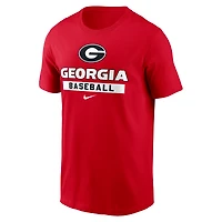 T-shirt de baseball Nike rouge Georgia Bulldogs pour homme