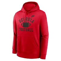 Men's Nike Red Georgia Bulldogs Legacy Football Icon Club Fleece Pullover Hoodie