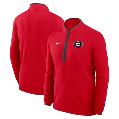 Pull Nike Victory Performance demi-zip léger pour homme des Georgia Bulldogs, rouge