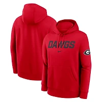 Sweat à capuche en molleton Nike rouge Georgia Bulldogs Nickname Club pour homme
