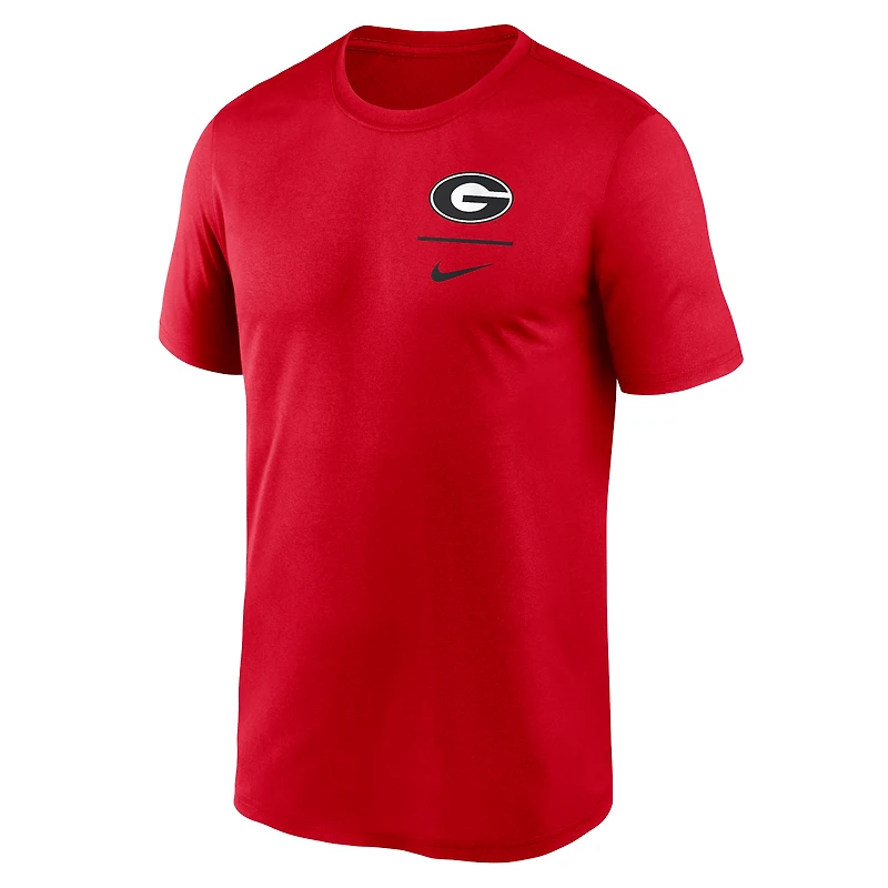 T-shirt Nike Georgia Bulldogs rouge pour homme avec logo principal Legend Performance