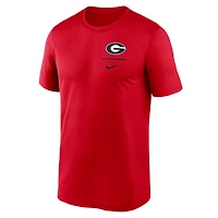 T-shirt Nike Georgia Bulldogs rouge pour homme avec logo principal Legend Performance