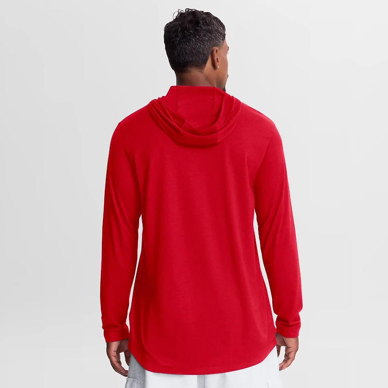 T-shirt à capuche manches longues Nike rouge Georgia Bulldogs Primetime Arch Tri-Blend Dri-FIT pour homme