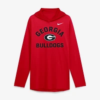 Men's Nike Red Georgia Bulldogs Primetime Arch Tri-Blend Dri-FIT Long Sleeve Hooded T-Shirt