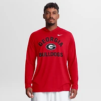 T-shirt à capuche manches longues Nike rouge Georgia Bulldogs Primetime Arch Tri-Blend Dri-FIT pour homme