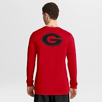 Men's Nike Red Georgia Bulldogs Primetime Campus 2-Hit Legend Dri-FIT Long Sleeve T-Shirt