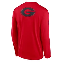 Men's Nike Red Georgia Bulldogs Primetime Campus 2-Hit Legend Dri-FIT Long Sleeve T-Shirt