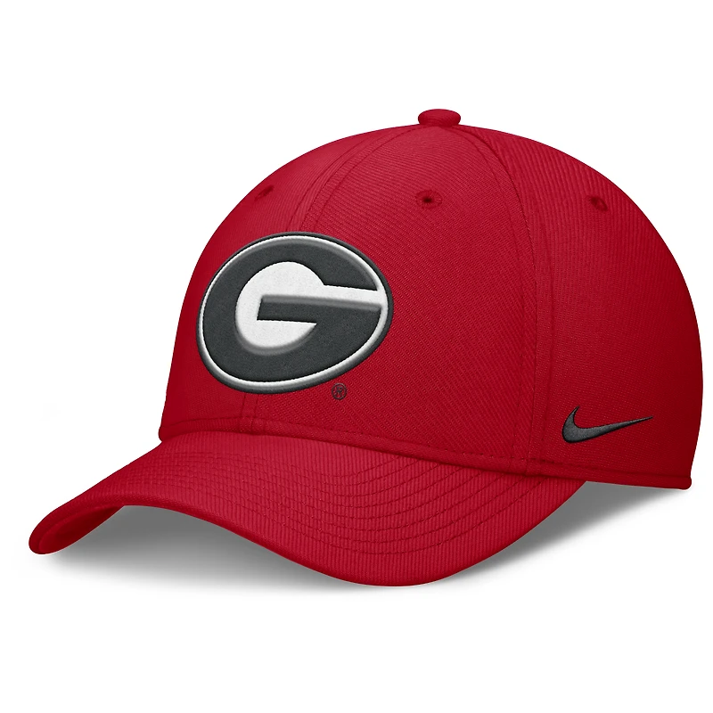 Men's Nike Red Georgia Bulldogs Rise Swoosh Dri-FIT Flex Hat