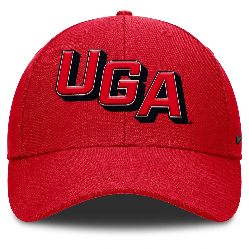 Casquette ajustable Nike rouge Georgia Bulldogs Slanted Primetime Rise Performance pour homme
