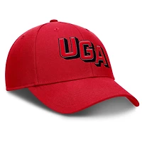 Casquette ajustable Nike rouge Georgia Bulldogs Slanted Primetime Rise Performance pour homme