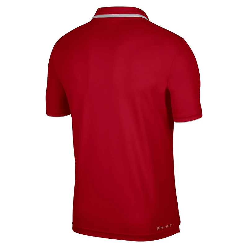Polo performance Nike Georgia Bulldogs Wordmark pour homme, rouge