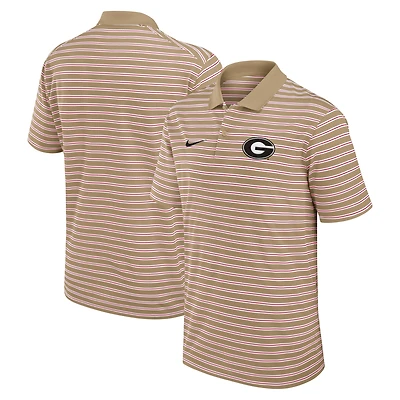 Men's Nike Tan Georgia Bulldogs Athletic Prep Striped Performance Polo