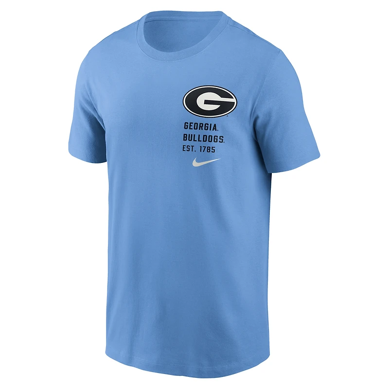 T-shirt Nike Valor bleu pour homme, Record Shattered 2-Hit des Georgia Bulldogs