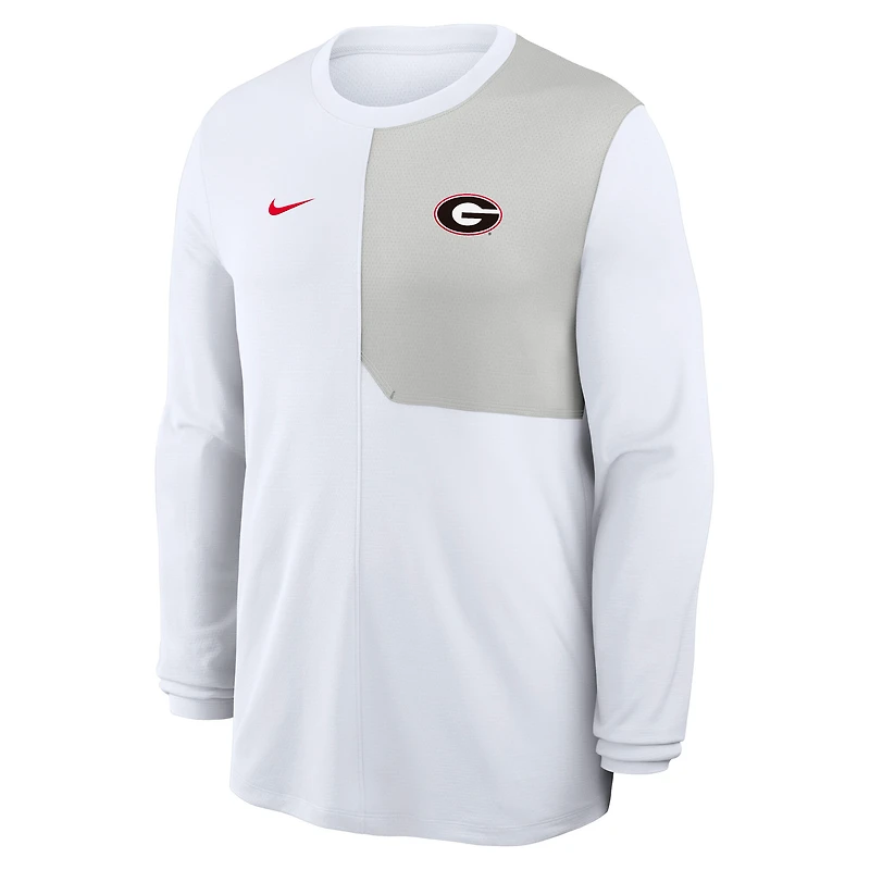 Men's Nike Georgia Bulldogs 2025 Sideline Coach UV Dri-FIT Long Sleeve Shirt
