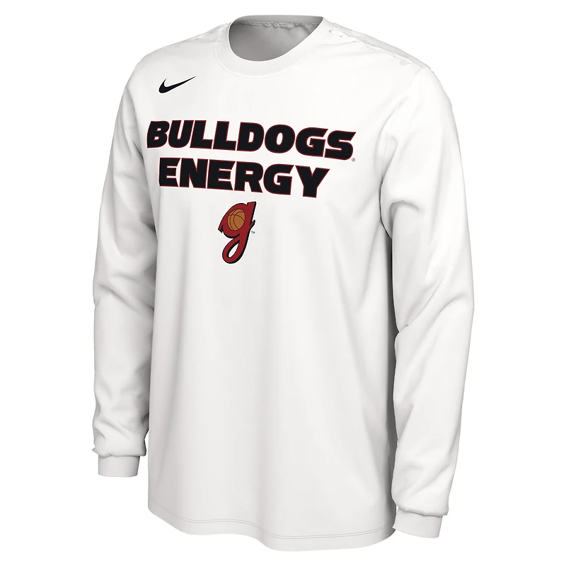 T-shirt à manches longues Nike pour hommes Georgia Bulldogs Lady Dawgs Basketball Legend On Court Energy Bench