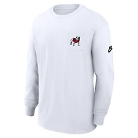 Men's Nike White Georgia Bulldogs Legacy Max90 Pocket Long Sleeve T-Shirt