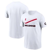 Men's Nike White Georgia Bulldogs Primetime 2-Hit Swoosh T-Shirt