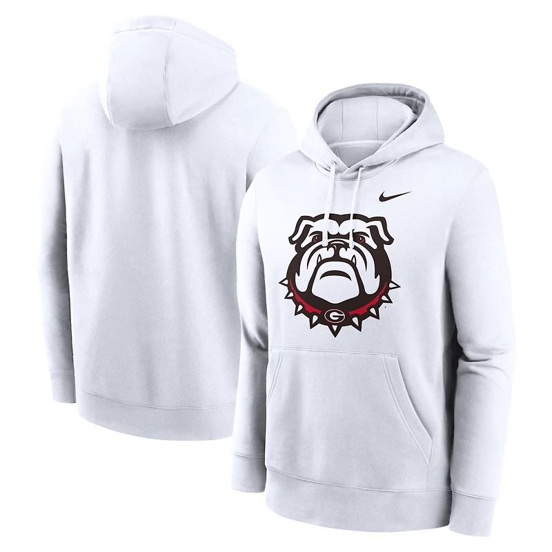 Sweat à capuche en polaire Nike Georgia Bulldogs Primetime Alternate Logo Club pour homme, blanc