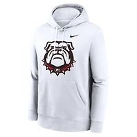 Men's Nike White Georgia Bulldogs Primetime Alternate Logo Club Fleece Pullover Hoodie