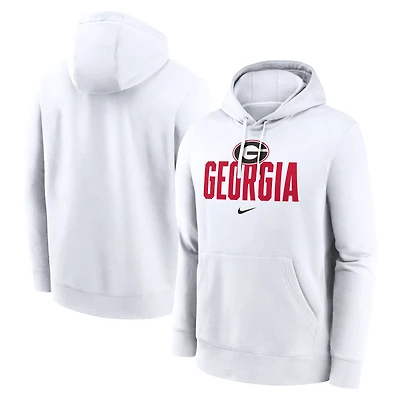 Men's Nike White Georgia Bulldogs Primetime Club Fleece Pullover Hoodie