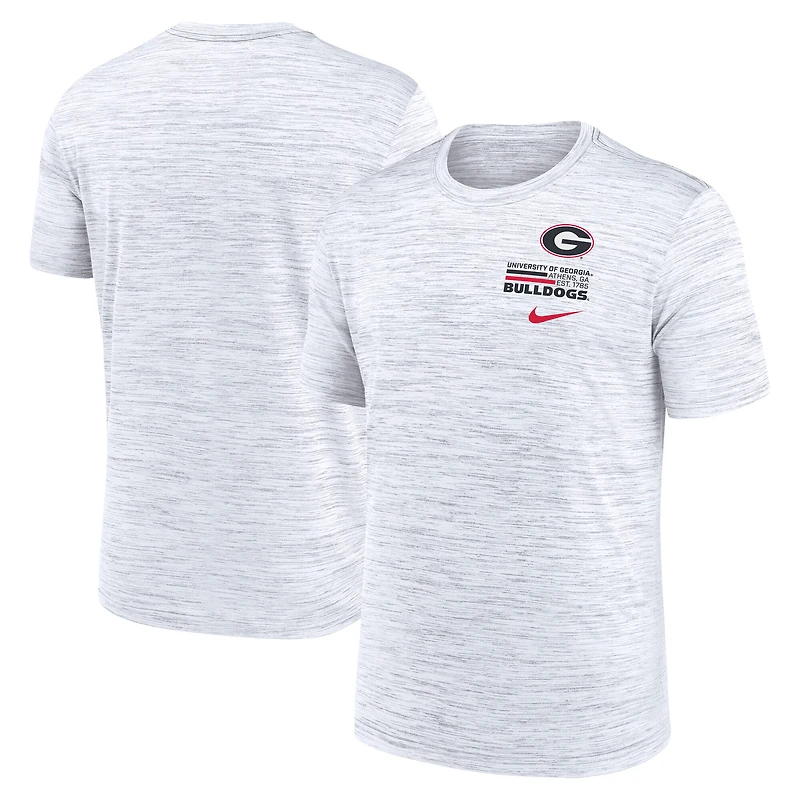 Men's Nike White Georgia Bulldogs Velocity Stacked Dri-FIT T-Shirt