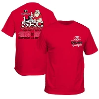 Men's  Red Georgia Bulldogs 2025 SEC Football Champions Recap T-Shirt
