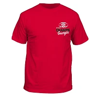 T-shirt récapitulatif pour hommes des Georgia Bulldogs, champions de football SEC 2025 (rouge)