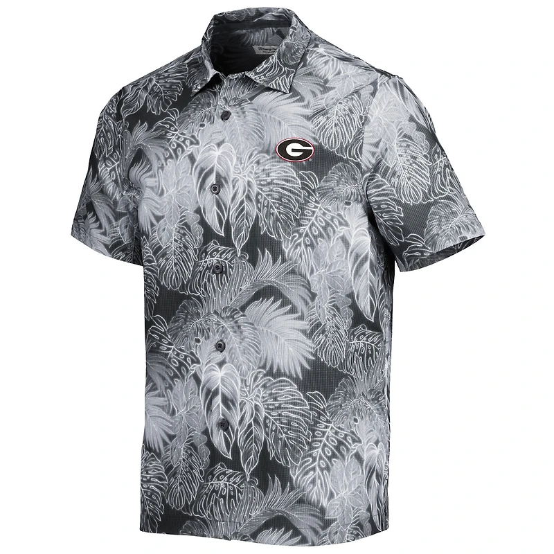 Men's Tommy Bahama Black Georgia Bulldogs Big & Tall Coast Luminescent Fronds IslandZone Button-Up Camp Shirt