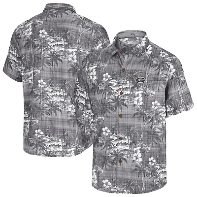 Men's Tommy Bahama Black Georgia Bulldogs Coconut Point Palmetta IslandZone Camp Button-Up Shirt