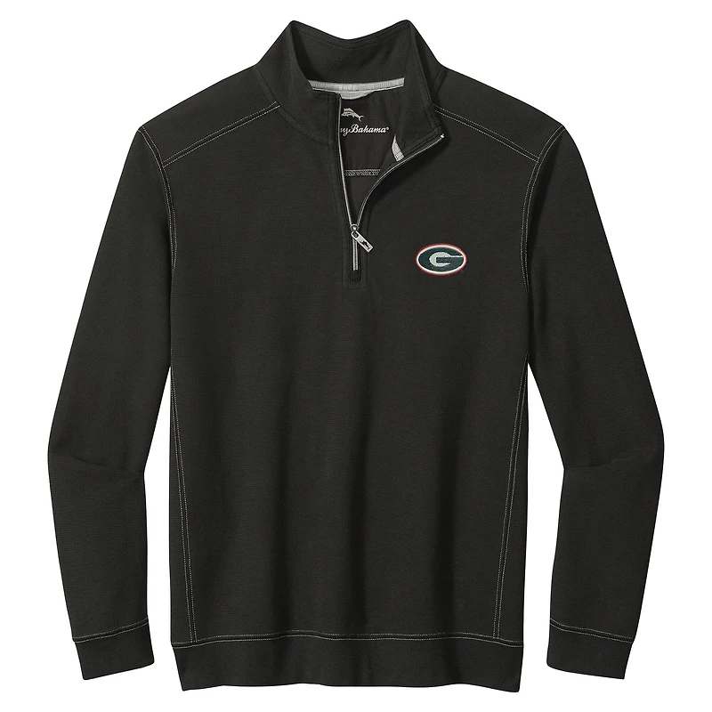 Men's Tommy Bahama Black Georgia Bulldogs Montego Bay Half-Zip Jacket