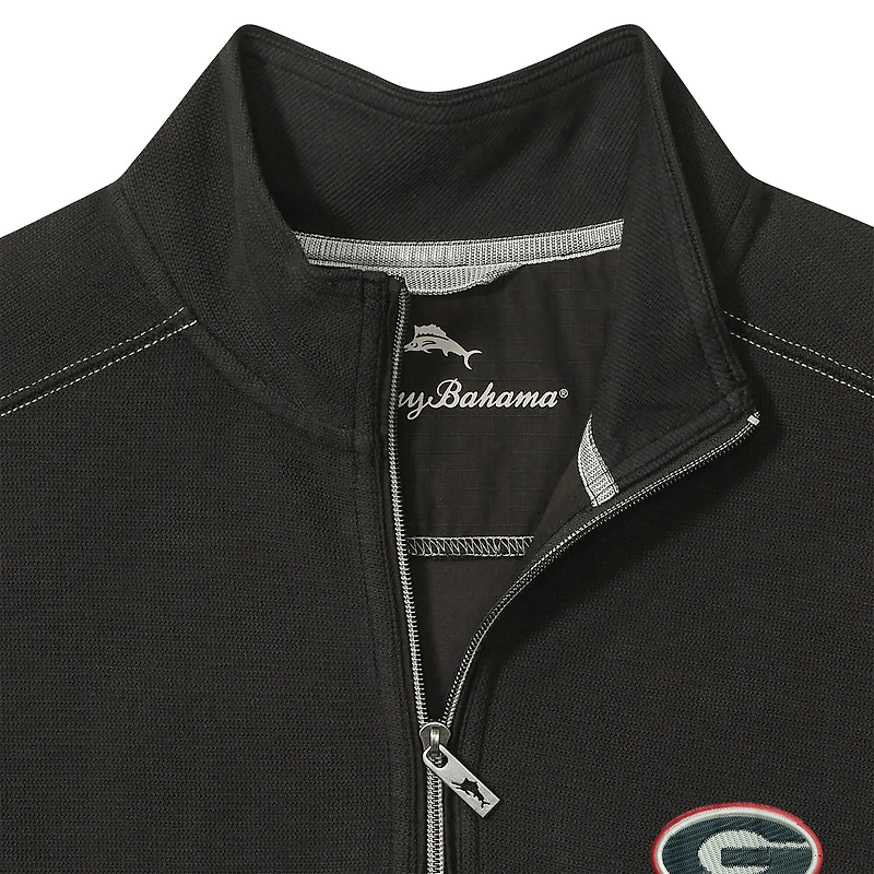 Men's Tommy Bahama Black Georgia Bulldogs Montego Bay Half-Zip Jacket