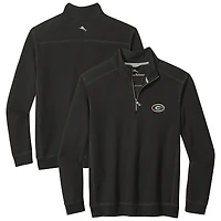 Haut zippé quart de tour Tommy Bahama pour homme, noir, Georgia Bulldogs, Montego Bay