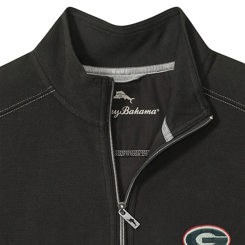 Men's Tommy Bahama Black Georgia Bulldogs Montego Bay Quarter-Zip Top