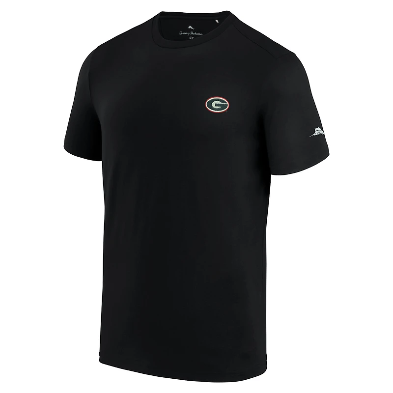 T-shirt Tommy Bahama pour hommes, Bulldogs de Géorgie noirs sauvés par la vague