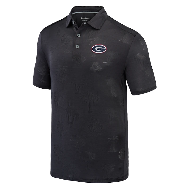 Polo Tommy Bahama noir Georgia Bulldogs Sport Palm Coast Palmera IslandZone pour hommes
