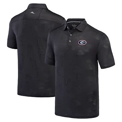 Polo Tommy Bahama noir Georgia Bulldogs Sport Palm Coast Palmera IslandZone pour hommes