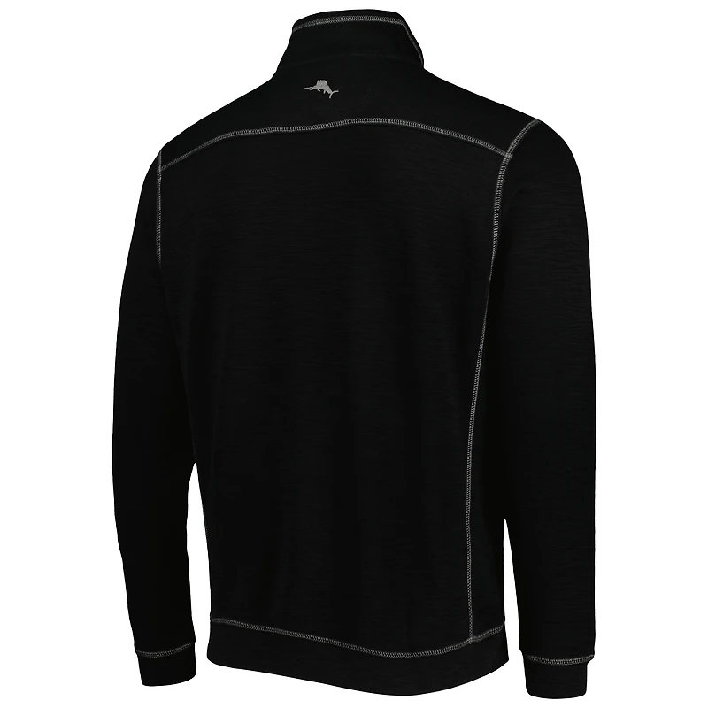 Men's Tommy Bahama Black Georgia Bulldogs Sport Tobago Bay Tri-Blend Mock Neck Half-Zip Jacket