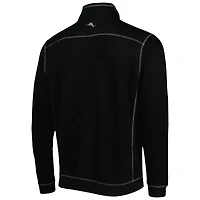 Men's Tommy Bahama Black Georgia Bulldogs Sport Tobago Bay Tri-Blend Mock Neck Half-Zip Jacket