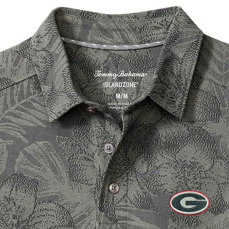 Polo Tommy Bahama gris Georgia Bulldogs Palm Fresco Hibiscus IslandZone® pour homme