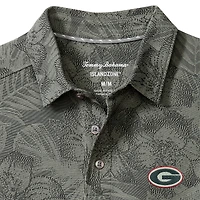 Polo Tommy Bahama gris Georgia Bulldogs Palm Fresco Hibiscus IslandZone® pour homme