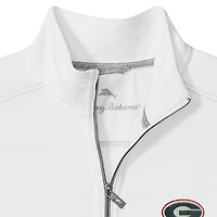 Veste Tommy Bahama blanche à demi-zip pour homme, Georgia Bulldogs Montego Bay