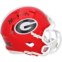 Casque Riddell Speed ​​Mini autographié par Mykel Williams des Georgia Bulldogs