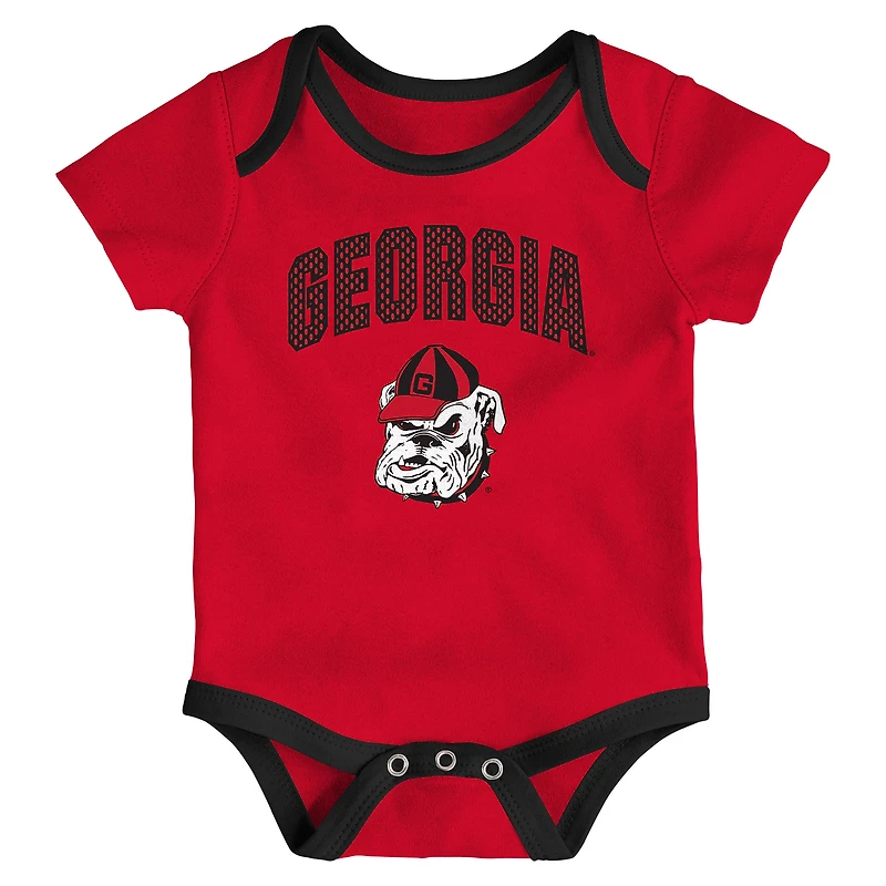 Ensemble de trois bodies pour nouveau-né et nourrisson Outerstuff Georgia Bulldogs jouer toute la journée