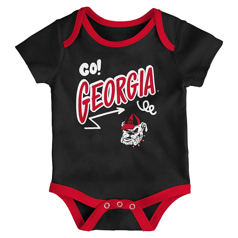 Newborn & Infant Outerstuff Georgia Bulldogs Three-Pack All Day Play Bodysuit Set