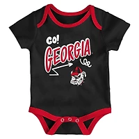 Newborn & Infant Outerstuff Georgia Bulldogs Three-Pack All Day Play Bodysuit Set