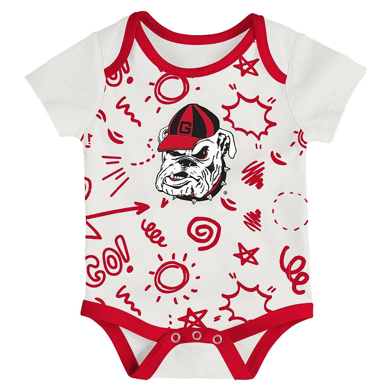 Newborn & Infant Outerstuff Georgia Bulldogs Three-Pack All Day Play Bodysuit Set