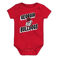 Lot de 3 bodies pour nouveau-né Red Georgia Bulldogs Sunday Comics